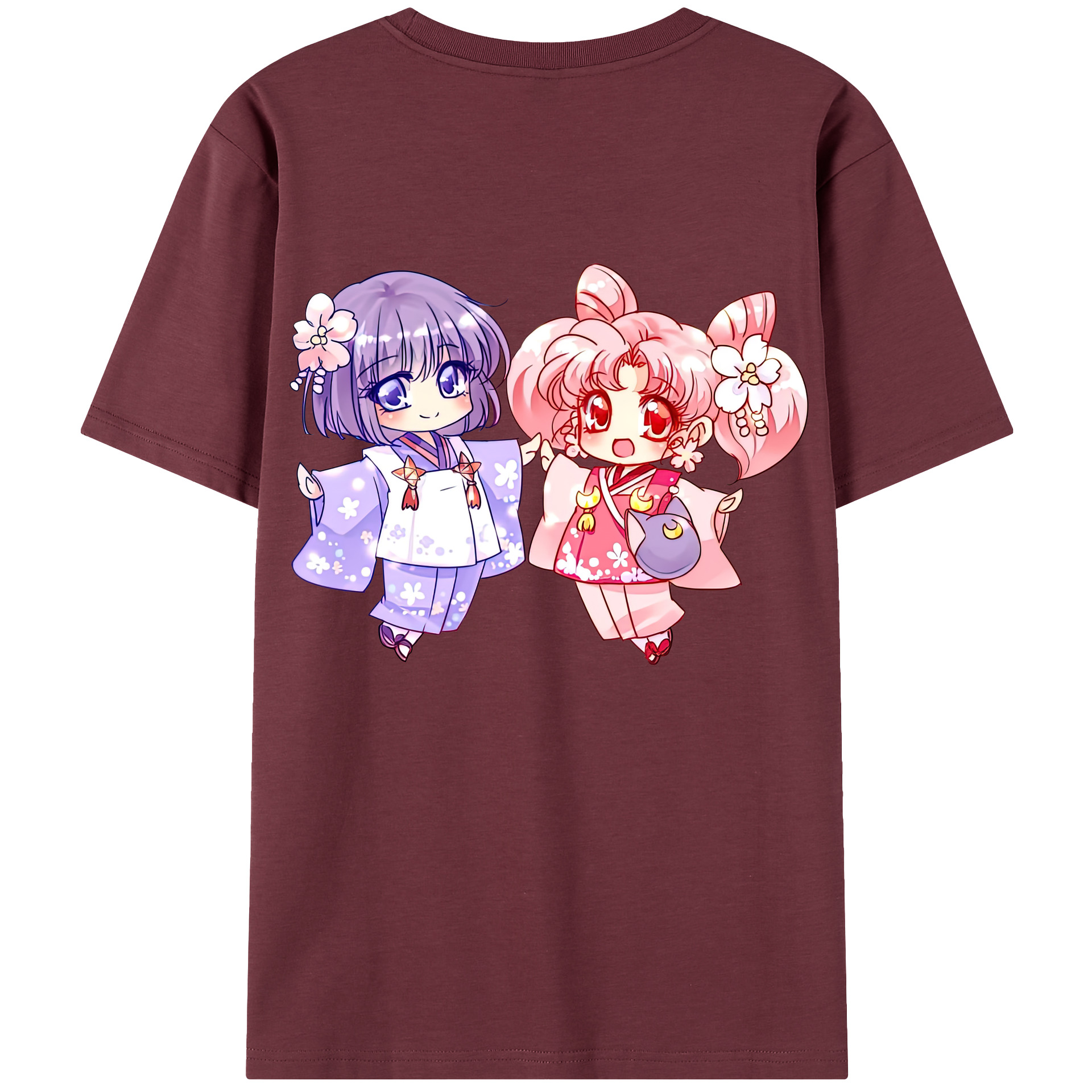 （画像用） 美少女戦士セーラームーン ちびうさ Sailor Moon Chibiusa Tsukino Usagi Small Lady Serenity 綿100％半袖Tシャツ（背面プリント）